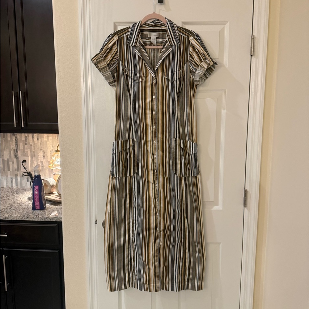 VTG Spiegel 100% Cotton Multicolor Striped Maxi Dress
